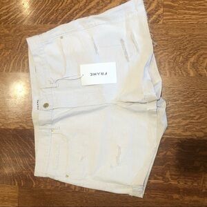 NWT Frame Denim Brigitte Raw Hem Short Au Natural Heather
